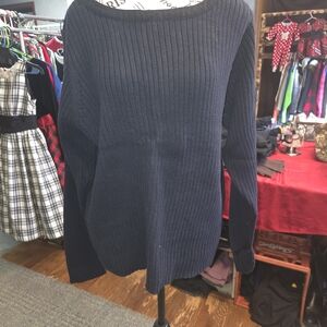 Villager Liz Claiborne Black Ribbed Sweater